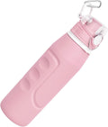 1L Collapsible Water Bottle BPA Free Portable Large Travel Mug Reusable Sports Bottle (35 Oz Pink)