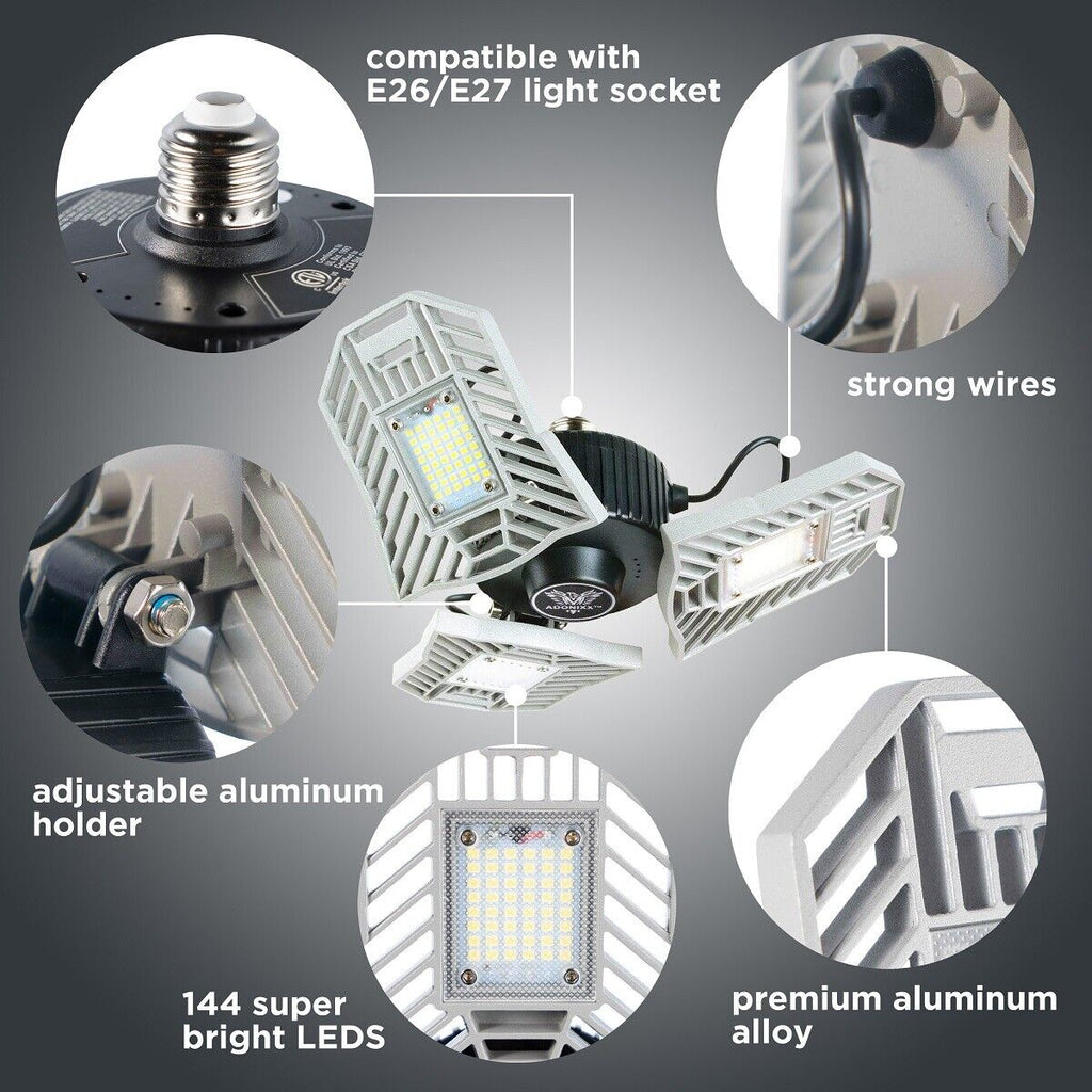 Three Led Garage Light- Led Adjustable Light-Basement Led Light