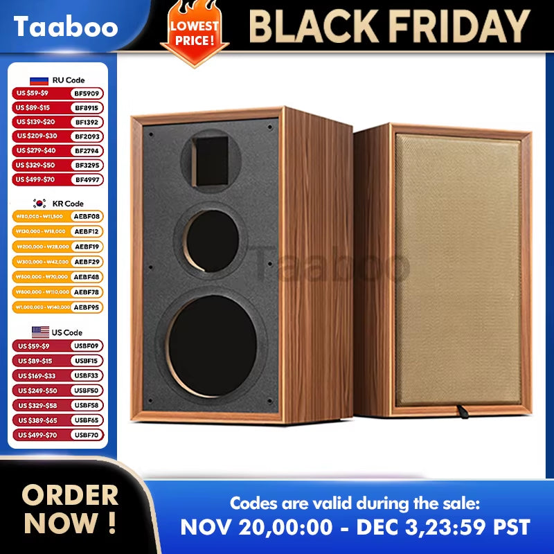 8 Inch Three-Way Labyrinth Speaker Empty Box Bookshelf Speaker Home Speaker DIY Hifi Audio Wooden Handmade Box Passive Speaker